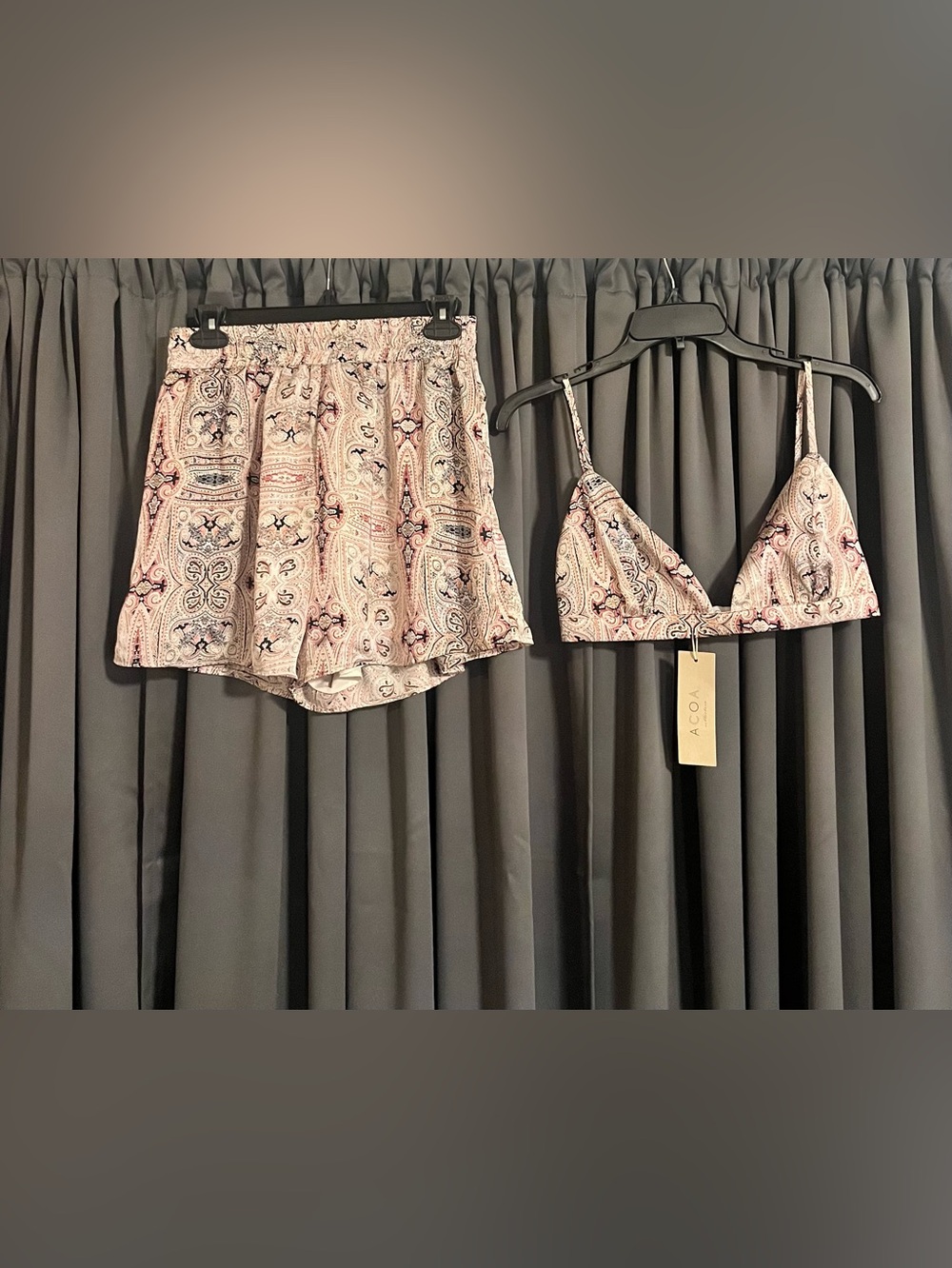 ACOA Paisley Two-Piece Set in Blush Pink